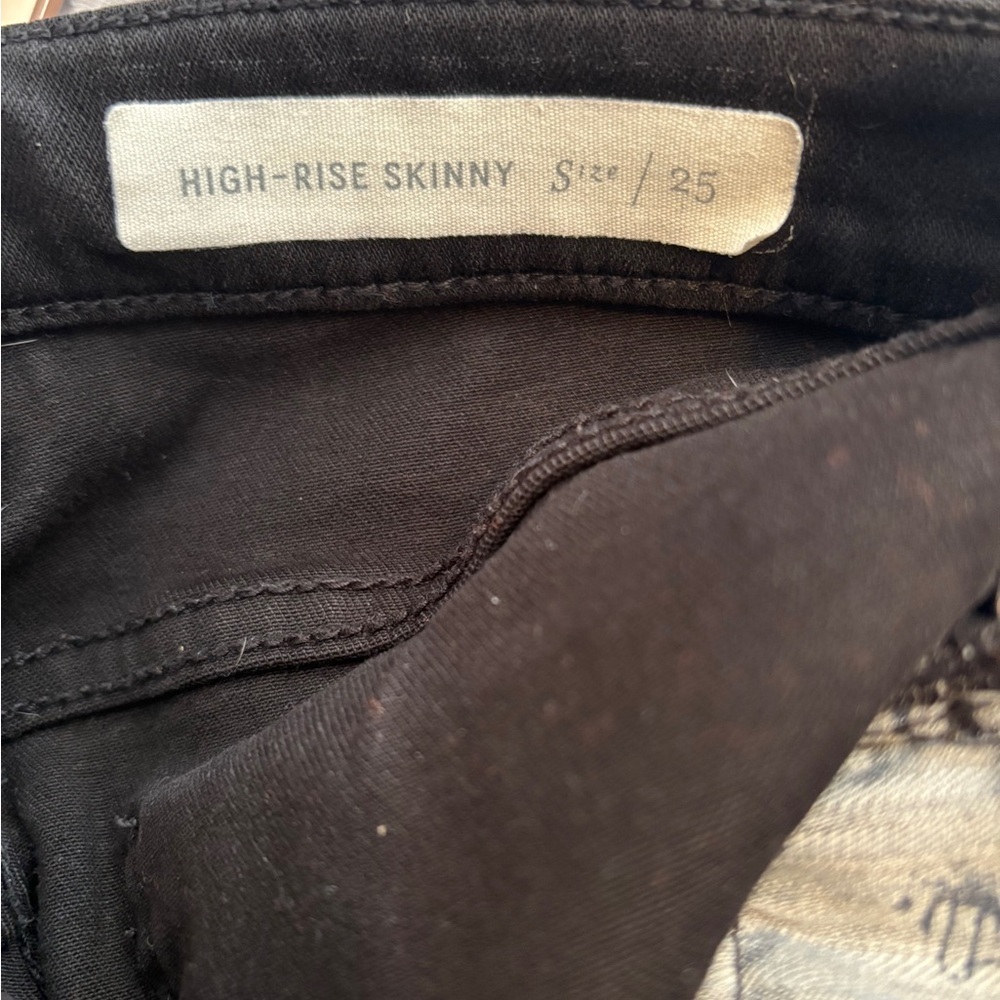 Anthropologie Pilcro and the Letterpress Jeans High Rise Skinny Black Denim  25 - Picture 12 of 14